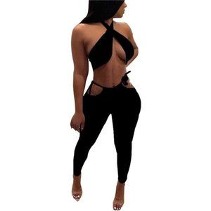 Sexy Halter Neck Crop Top and Pants